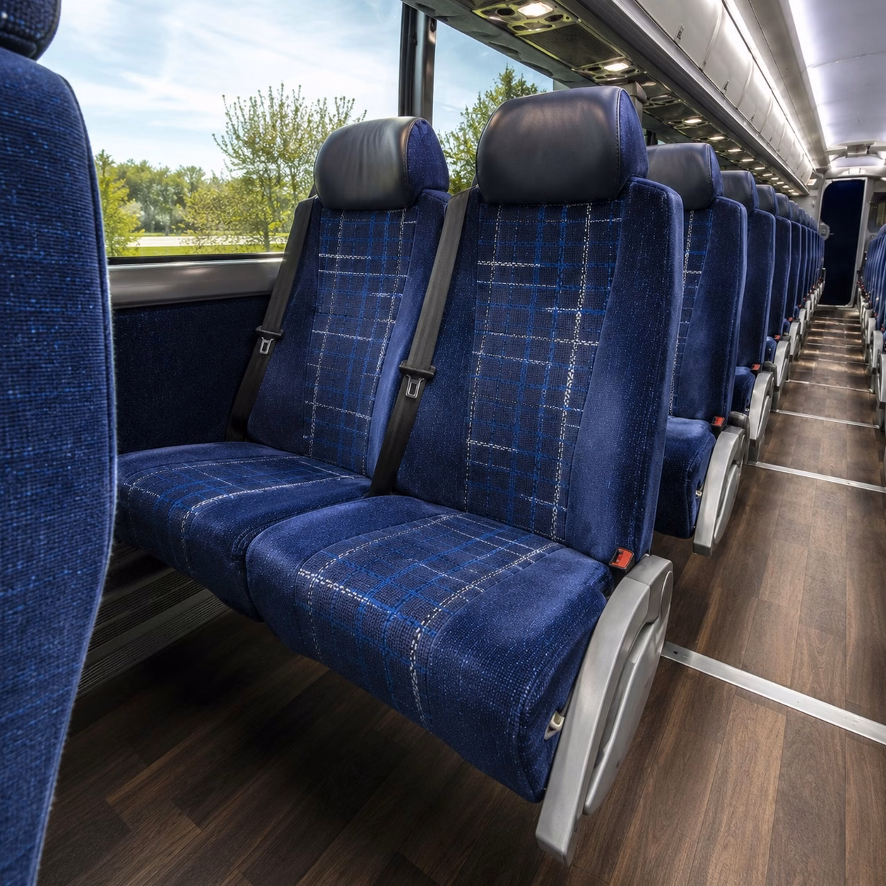 56 passenger charter bus interior