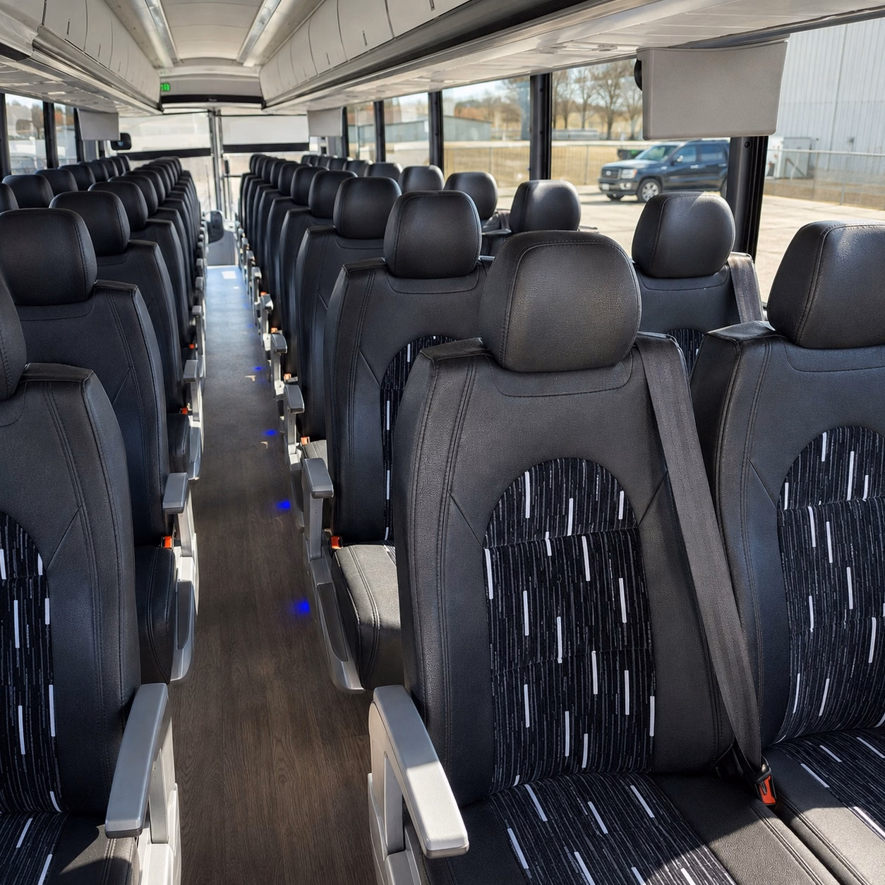 pompano beach charter bus interior