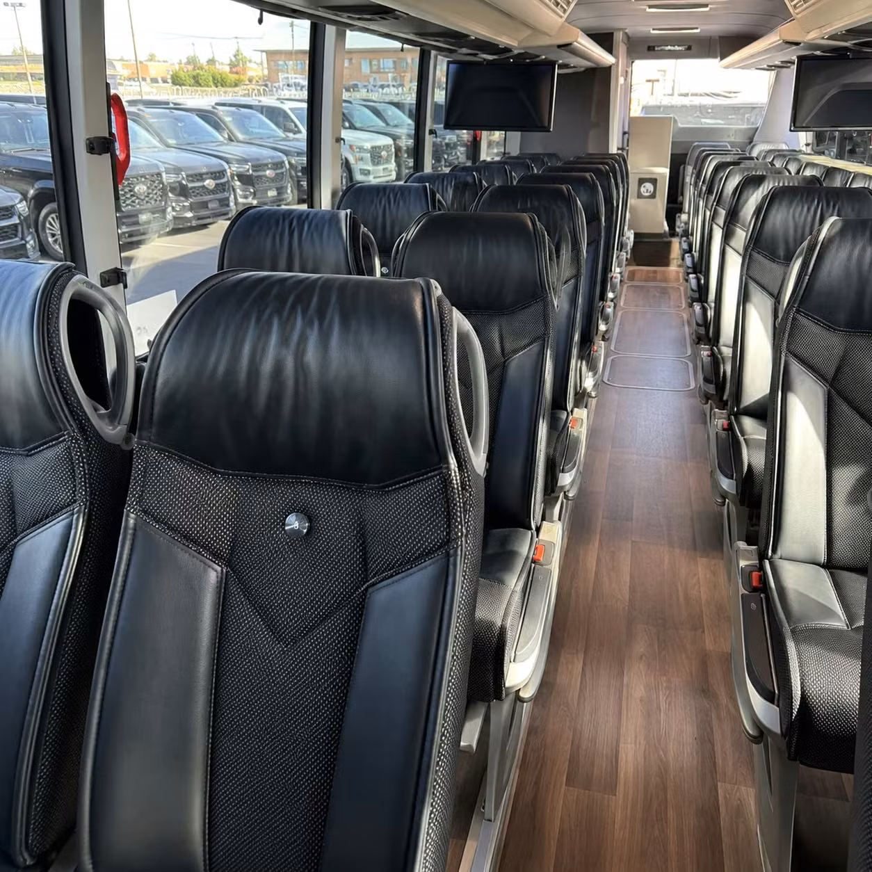 pompano beach charter bus rental interior